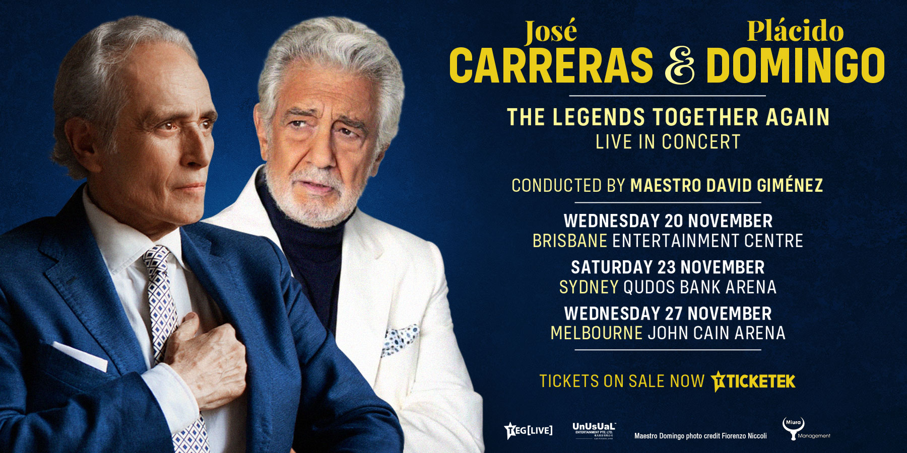 José Carreras & Plácido Domingo: The Legends Together Again, Live in Concert Banner